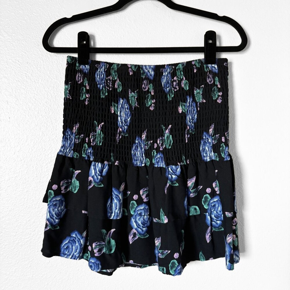 Wild Fable Floral Print Smocked Ruffle Mini Skirt Womens Medium Boho Y2K